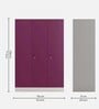 Slimline Metal 3 Door Almirah in Textured Purple Finish