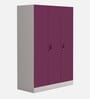 Slimline Metal 3 Door Almirah in Textured Purple Finish