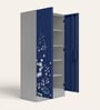 Slimline Printed Steel 2 Door Wardrobe In Midnight Blue Colour