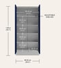 Slimline Printed Steel 2 Door Wardrobe In Midnight Blue Colour