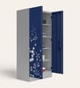 Slimline Printed Steel 2 Door Wardrobe In Midnight Blue Colour