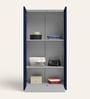 Slimline Printed Steel 2 Door Wardrobe In Midnight Blue Colour