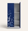 Slimline Printed Steel 2 Door Wardrobe In Midnight Blue Colour