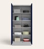 Slimline Printed Steel 2 Door Wardrobe In Midnight Blue Colour