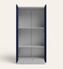 Slimline Printed Steel 2 Door Wardrobe In Midnight Blue Colour
