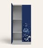 Slimline Printed Steel 2 Door Wardrobe In Midnight Blue Colour