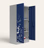 Slimline Printed Steel 2 Door Wardrobe In Midnight Blue Colour