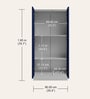 Slimline Printed Steel 2 Door Wardrobe In Midnight Blue Colour
