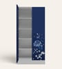 Slimline Printed Steel 2 Door Wardrobe In Midnight Blue Colour