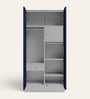 Slimline Printed Steel 2 Door Wardrobe In Midnight Blue Colour With Locker & Drawer