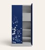 Slimline Printed Steel 2 Door Wardrobe In Midnight Blue Colour With Locker & Drawer