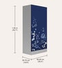 Slimline Printed Steel 2 Door Wardrobe In Midnight Blue Colour With Locker & Drawer