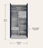 Slimline Printed Steel 2 Door Wardrobe In Midnight Blue Colour With Locker & Drawer