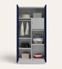 Slimline Printed Steel 2 Door Wardrobe In Midnight Blue Colour With Locker