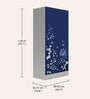 Slimline Printed Steel 2 Door Wardrobe In Midnight Blue Colour With Locker