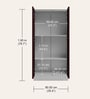 Slimline Printed Steel 2 Door Wardrobe In Russet Colour