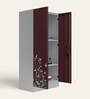 Slimline Printed Steel 2 Door Wardrobe In Russet Colour