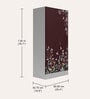 Slimline Printed Steel 2 Door Wardrobe In Russet Colour