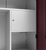 Slimline Printed Steel 2 Door Wardrobe In Russet Colour With Locker & Drawer