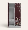 Slimline Printed Steel 2 Door Wardrobe In Russet Colour With Locker & Drawer