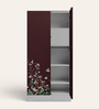 Slimline Printed Steel 2 Door Wardrobe In Russet Colour With Locker & Drawer