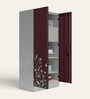 Slimline Printed Steel 2 Door Wardrobe In Russet Colour With Locker & Drawer