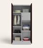 Slimline Printed Steel 2 Door Wardrobe In Russet Colour With Locker