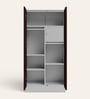 Slimline Printed Steel 2 Door Wardrobe In Russet Colour With Locker