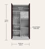 Slimline Printed Steel 2 Door Wardrobe In Russet Colour With Locker