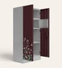 Slimline Printed Steel 2 Door Wardrobe In Russet Colour With Locker