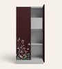 Slimline Printed Steel 2 Door Wardrobe In Russet Colour With Locker