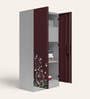 Slimline Printed Steel 2 Door Wardrobe In Russet Colour With Locker