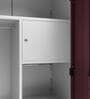 Slimline Printed Steel 2 Door Wardrobe In Russet Colour With Locker