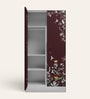 Slimline Printed Steel 2 Door Wardrobe In Russet Colour With Locker