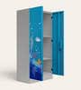 Slimline Printed Steel 2 Door Wardrobe In Teal Blue Colour