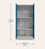 Slimline Printed Steel 2 Door Wardrobe In Teal Blue Colour