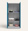 Slimline Printed Steel 2 Door Wardrobe In Teal Blue Colour