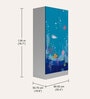 Slimline Printed Steel 2 Door Wardrobe In Teal Blue Colour
