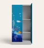 Slimline Printed Steel 2 Door Wardrobe In Teal Blue Colour