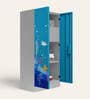 Slimline Printed Steel 2 Door Wardrobe In Teal Blue Colour With Locker