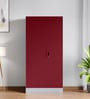 Slimline Steel 2 Door Almirah in Textured Carmine Red Colour With 4 Shelves