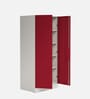 Slimline Steel 2 Door Almirah in Textured Carmine Red Colour With 4 Shelves
