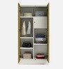 Slimline Steel 2 Door Wardrobe In Amber Green Matte Colour