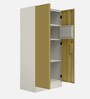 Slimline Steel 2 Door Wardrobe In Amber Green Matte Colour