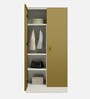 Slimline Steel 2 Door Wardrobe In Amber Green Matte Colour