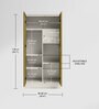 Slimline Steel 2 Door Wardrobe In Amber Green Matte Colour