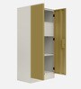 Slimline Steel 2 Door Wardrobe In Amber Green Matte Colour
