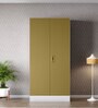 Slimline Steel 2 Door Wardrobe In Amber Green Matte Colour