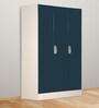 Slimline 3 Door Wardrobe with Drawer in Pacific Blue Colour