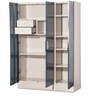 Slimline 3 Door Wardrobe with Drawer in Pacific Blue Colour